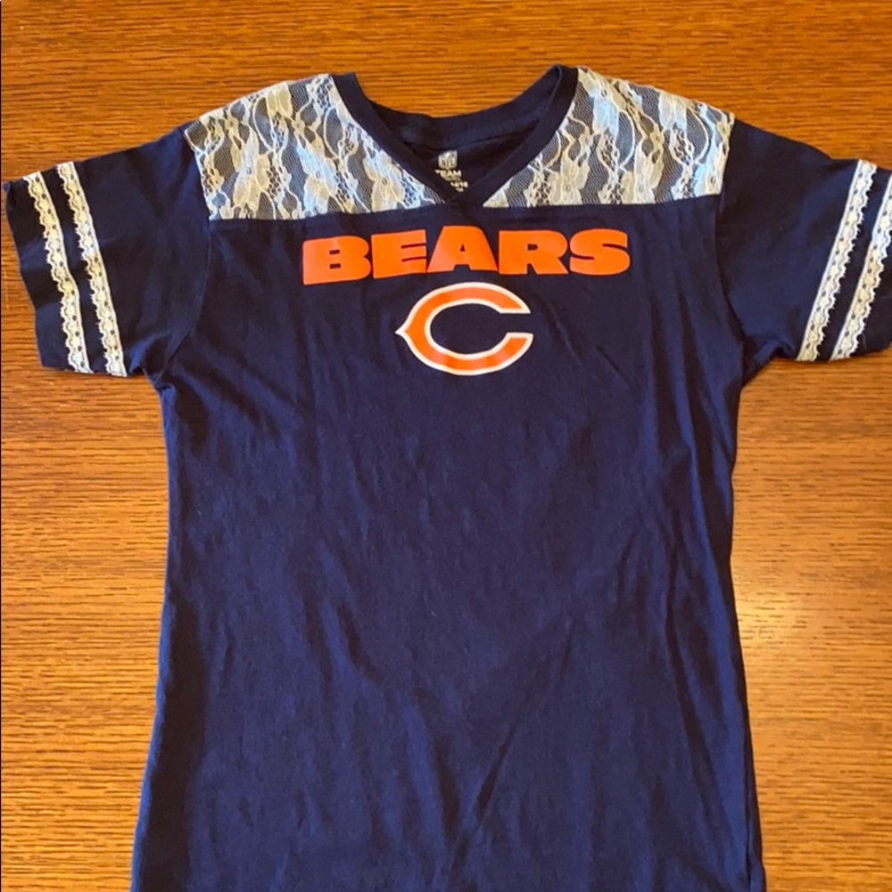Girls lacy NFL Chicago Bears shirt, XL, Navy
